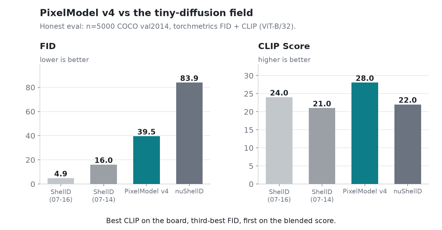 v4 vs the tiny-diffusion field
